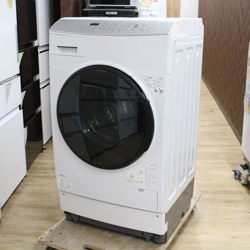 店S585)【高年式】アイリスオーヤマ ドラム式洗濯乾燥機 洗濯脱水8.0kg/乾燥4.0kg FLK842-W 2022年製 温水洗浄 左開き