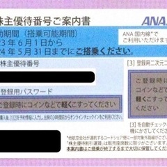 ANA 株主優待券 1枚 有効期限 2024年5月31日 