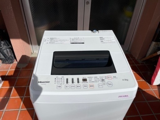 ハイセンス 4．5kg全自動洗濯機 18年製 エディオンオリジナル ホワイト HW-E4502 No2385