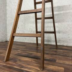 🔷🔶🔷WY4/9 希少 木製 脚立 梯子 5尺 5段 アメリカ 英国 ヴィンテージ アンティーク ディスプレイ 店舗什器 レトロ 古道具 古家具 〇🔷🔶🔷