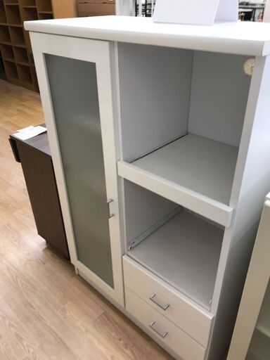 ☆ジモティ割あり☆ レンジボード ホワイト H180×D41×W90 クリーニング
