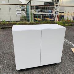 カウンター下収納ワゴン 引き出し ホワイト キャスター付き カウンター下収納ワゴン 扉タイプ ホワイト キャスター付き