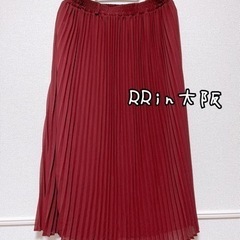 【大きいサイズ/3L】深紅のプリーツロングスカート