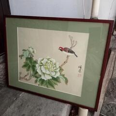 日本画　花鳥図　幅約５６cm