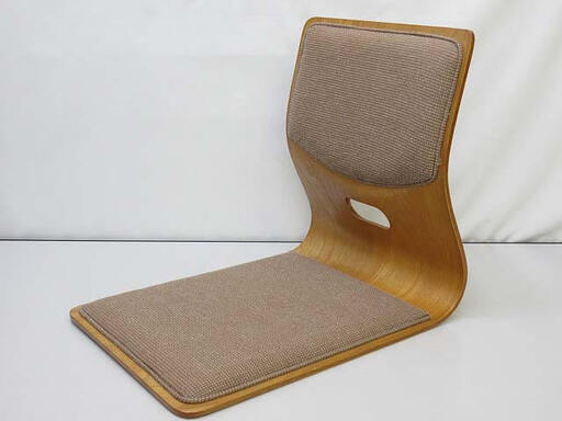 ss5224　木製座椅子　4個セット　ブラウン　クッション付き　曲木　和座椅子　和室　旅館　座敷　イス　本山漆器店