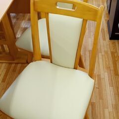 ★ジモティ割あり★  ダイニングテーブルセット ナチュラル H70×D75×W90～120 クリーニング済み YJ214 ☆ジモティ割あり☆ ダイニングテーブルセット ナチュラル H70×D75×W90