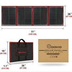 【美品定価26980円】太陽光パネルDOKIOソーラーパネル 200W 18V 折りたたみ usb出力 単結晶 5種DCプラグ スマホ 12Vバッテリー ポータブル電源充電器 キャンプ 車中泊 アウトドア 防災グッズ
