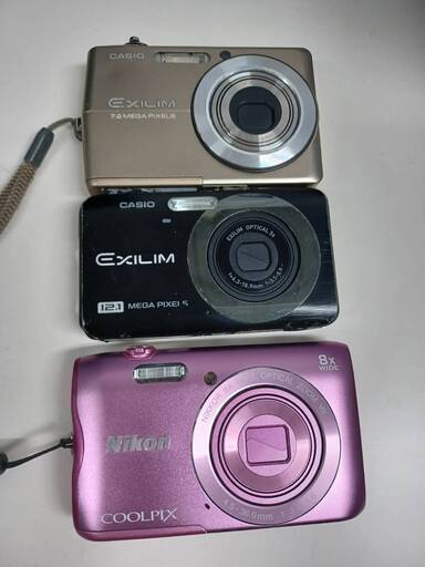 【ジャンク品】CASIO×2/Nikon×1 デジタルカメラ3台セット！
