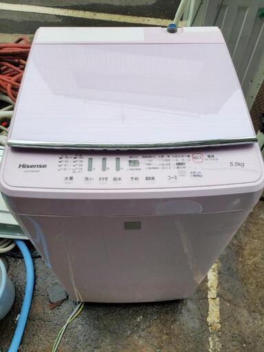 【☆】2018年式 可愛いピンク色！縦型5.5Kg 全自動洗濯機 分解クリーニング及び動作確認済み