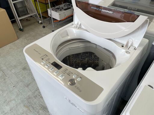 配送設置込み　シャープ4.5K洗濯機　2017年製　分解クリーニング済み！！