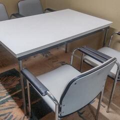【夏のオフィス家具祭り！】会議テーブル&椅子4点セット オフィス...