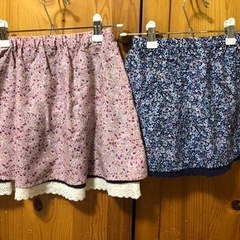 【ネット決済】小花二重スカート・２枚セット