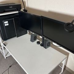 ※引取決定※自作PC+モニターアーム+液晶23㌅+ローデスク