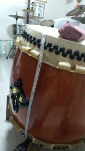 2.5尺大太鼓【台なし・カバー付】【片面良好、片面破れ】年内のみ特別価格 大太鼓 台付 2.5尺大太鼓【台なし・カバー付】【片面良好、片面破れ】