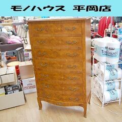 象嵌細工 7段チェスト 幅75×奥42×高128cm 猫足 収納 アンティーク