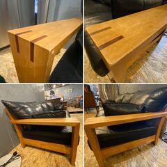 BOSCO ボスコ 本革 レザー ３Pソファ 北欧風 シック●E061G013