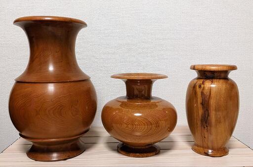 屋久杉花器3点屋久島焼き他 屋久杉「花器3点」屋久島焼き他