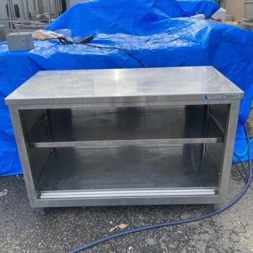 ③【中古品】tanico 収納付き業務用テーブル 作業台 ステンレス