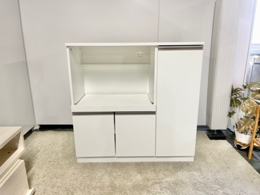 激安‼️ニトリホワイト食器棚キッチンボード　レンジボード　幅90cm