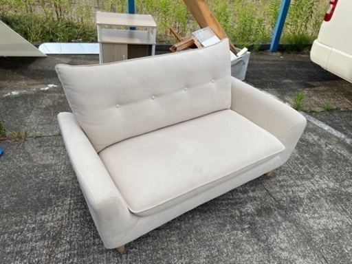 家具在庫処分SALE☆ 2人掛けソファー　1300-720-790-390 ベージュ　布製