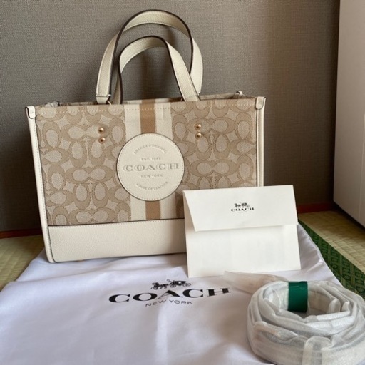 直接のみ　❤︎未使用❤︎ COACH ジャガード　2wayショルダーバッグ　デンプシート