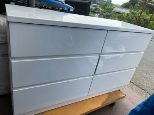 J5324 NITORI ニトリ 6段ハイチェスト フジ3 80HC-LBR ナチュラル