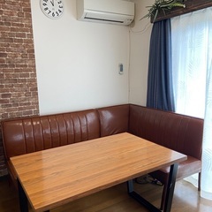 ダイニングソファー3点セット ブルックリン 男前