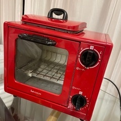 赤のレトロかわいいトースター　目玉焼き器