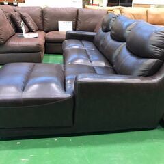 【愛品館八千代店】本革　カウチソファ　DBR
