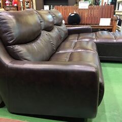 【愛品館八千代店】本革　カウチソファ　DBR