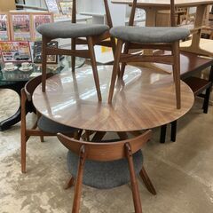 ダイニング5点セット 丸テーブル 円卓 No.3322○ ※現金、クレジット 