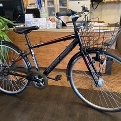 前後タイヤ・チューブ新品！】7段変速 700×28cシティクロス ブラック