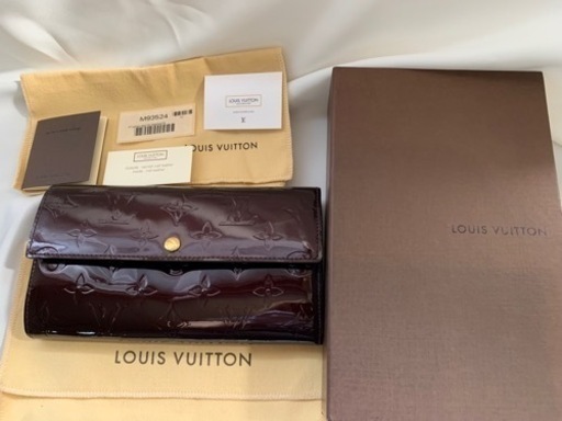 美品 LOUIS VUITTON 長財布 ヴェルニ モノグラム ルイヴィトン 財布 パープル 検ポルトフォイユ ヴェルニ