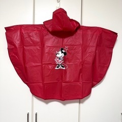 【美品】ミニーちゃん レインポンチョ 110cm 赤 袋付き