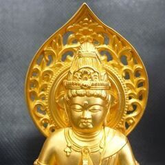 ☆普賢菩薩 高さ147mm 仏像 金色 牧田秀雲 釈迦如来 右脇侍
