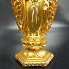 ☆阿弥陀如来立像 高さ155mm 仏像 金色 牧田秀雲 来迎形式 極楽浄土 札幌 北20条店
