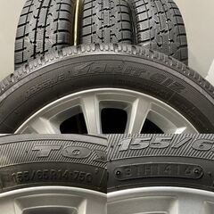 【TOYO GARIT GIZ 155/65R14】スタッドレス【ダイハツ 純正ホイール 14インチ 4.5J4HPCD100+45】バリ溝 ミラ ムーヴ タント等　(VTK764)クレジットカード QRコード決済可能
