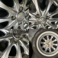 【YOKOHAMA ice GUARD iG60 155/65R14】スタッドレス【Weds JOKER 14インチ 4.5J4HPCD100+45】バリ溝 N-BOX フレア タント等　(VTF792)クレジットカード QRコード決済可能