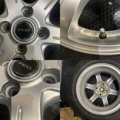 【BS BLIZZAK VRX 155/65R14】スタッドレス【FEID G6 14インチ 4.5J4HPCD100+45】19年製 バリ溝 タント スペーシア N-BOX等　(VTF793)クレジットカード QRコード決済可能