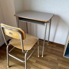 学習机と椅子のセット　昭和