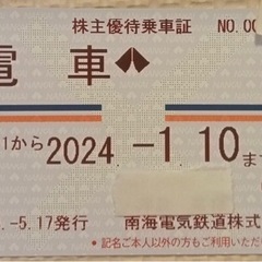 【早い者勝ち】南海電鉄　南海電車　株主優待　定期　2023.7....