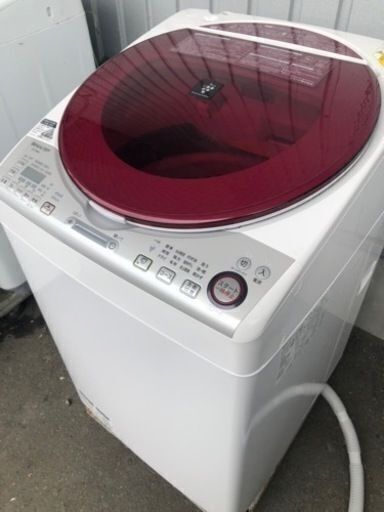 福岡市内配送無料　シャープ SHARP ES-TX840-R [たて型洗濯乾燥機（8.0kg） 高濃度プラズマクラスター7000搭載 レッド系]