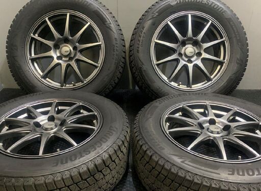 【BS BLIZZAK DM-V3 225/65R17】スタッドレス【SPORT ABELIA 17インチ 7J5HPCD114.3+38】エクストレイル ヴァンガード ハリアー等 (VTF798)クレジットカード QRコード決済可能