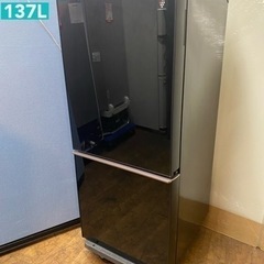 S507 超美品 SHARP プラズマクラスター 冷蔵庫 2020年製137L プラズマクラスター冷蔵庫 ダスクダークメタル SJ-MF55P-H [幅