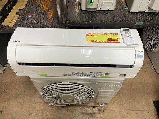 K04307　2017年製　日立　中古エアコン　主に6畳用　冷房能力　2.2KW ／ 暖房能力　2.2KW