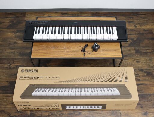 【ヤ取10/12終了】≪W1069ジ≫ 音出しOK YAMAHA/ヤマハ 電子ピアノ NP-12B 2019年製 Piaggero/ピアジェーロ 61鍵盤 キーボード ブラック/黒色 楽器/鍵盤楽器
