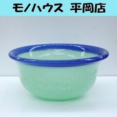 ガラス製ボウル 洗面器 気泡ガラス 洗面ボウル 手洗いボウル 青...