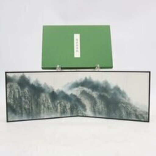 025)【美品】千住博 断崖図屏風 高野山金剛峯寺 襖絵完成記念 千住博展 2018年