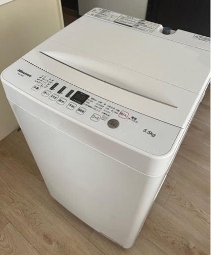 【東京周辺送料込】ハイセンス 5.5kg 全自動洗濯機 ホワイト HW-T55D