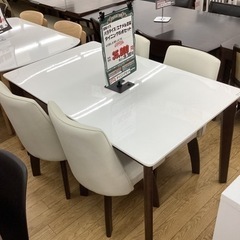 KF-58【新入荷　アウトレット】パラダイス/エナメル塗装　ダイニング5点セット　白×ブラウン